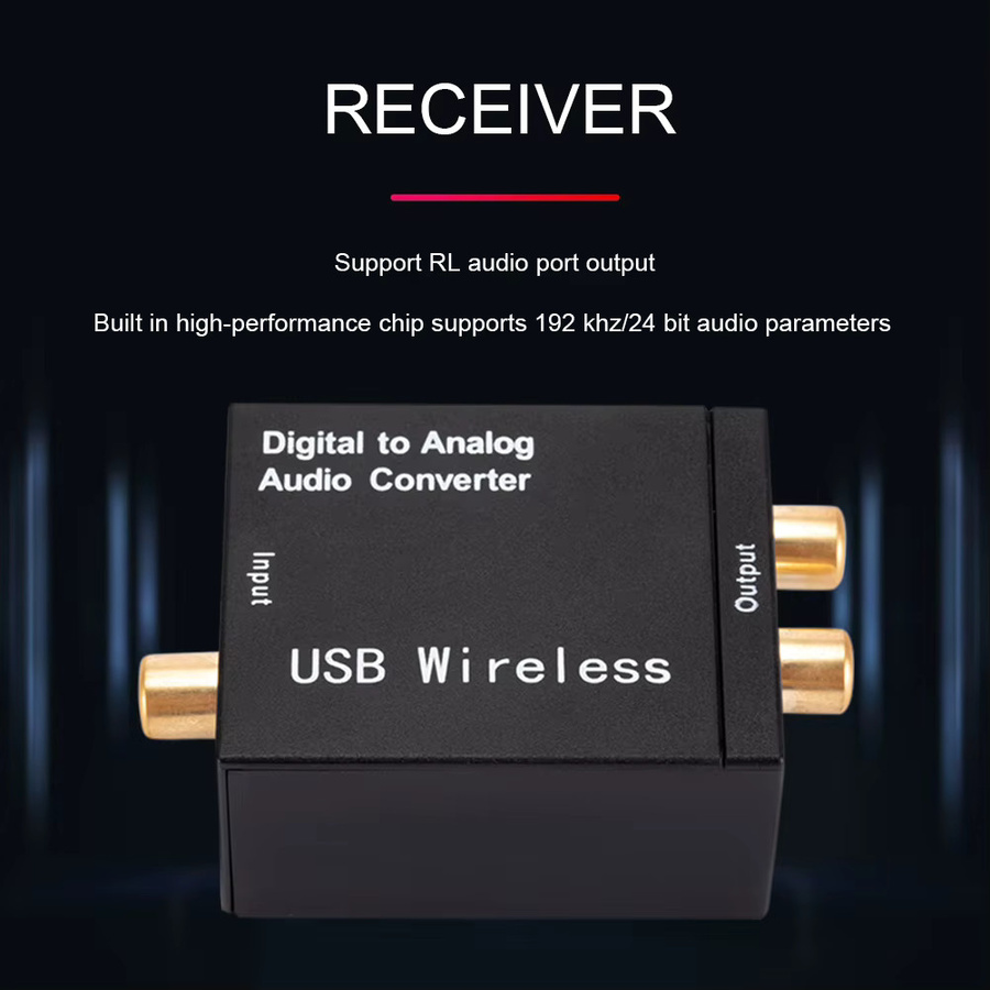 ALLOET Audio-Konverter DAC-Adapter mit optischem Kabel 1m, Bluetooth-kompatibel, Schwarz - Bild 3