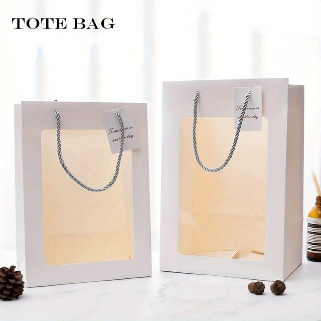 Transparente Geschenkboxen mit Blumenmuster und Sichtfenster für Hochzeiten und Cookies, Weiß/Transparent - Bild 1