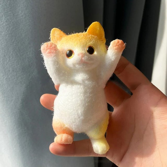 BC Pet Supplies Squishy Niedliche Beflockte Katze, Stressabbau Spielzeug - Bild 1
