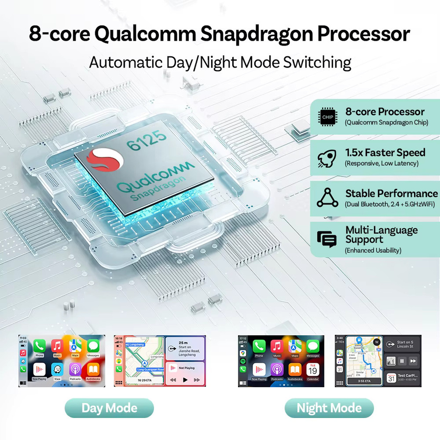 Ottocast P3 Wireless CarPlay und Android Auto AI TV Box mit HDMI Out in Schwarz mit Qualcomm Snapdragon 665 Prozessor - Bild 2