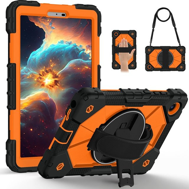 Robuste Lenovo Tab One 8,7 Zoll Tablet-Hülle mit 360 Grad drehbarem Griff und Standfunktion in Pink oder Orange - Bild 1