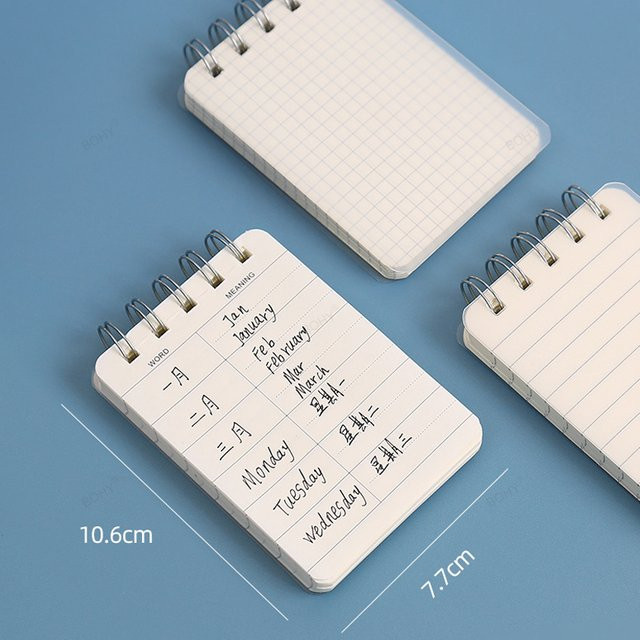 BOHY A7 Mini Pocket Notizbuch mit 200 Seiten, weiß, liniertes Design - Bild 1