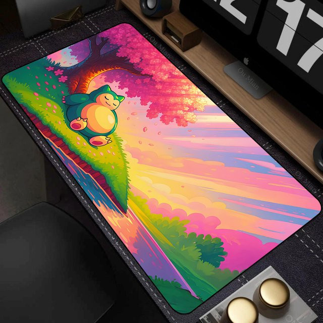 Potdemiel Gamer Mauspad XXL Pokemon Schreibtischmatte aus Naturkautschuk, B/T: 90 x 40 cm, Multicolour - Bild 1