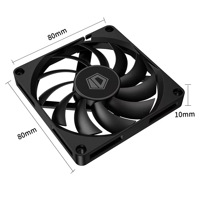 ID-COOLING NO-8010-PWM Gehäuselüfter Schwarz, 80 mm, Dicke: 1 cm, PWM-gesteuert - Bild 3
