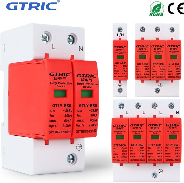GTRIC House Lightning Überspannungsschutz AC SPD Niederspannungs-Ableitergerät 220V 385V - Bild 1