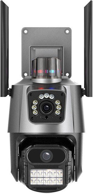 Wistino 4K Dual Lens WLAN Überwachungskamera mit ICSee App, Bewegungserkennung, Alarmfunktion, Zwei-Wege-Audio und farbiger Nachtsicht - Bild 1