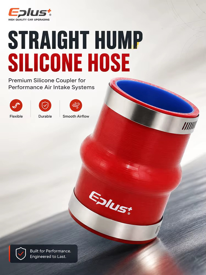 EPLUS Roter Silikon-Turbo-Schlauch als gerader Hump-Kupplungsadapter und verstärktes Ansaugrohr für Ladeluftkühler-Systeme als universeller Silikagel-Adapter - Bild 5
