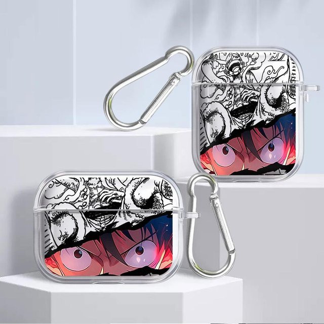 Transparente Schutzhülle im Anime One Piece Design für Apple AirPods Pro, AirPods 3, AirPods 2, AirPods 1 und AirPods 4 - Bild 1