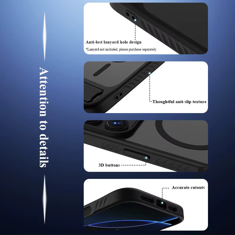 Lereach Magnetische Standhülle für iPhone 17 Pro Max, 16 Pro Max und 15 Pro Max mit verstellbarem Ständer in Schwarz - Bild 5