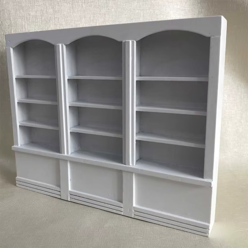 kbxlife Mini-Bücherregal Vitrine Bücherschrank, Puppenhaus-Zubehör, Weiß - Bild 2