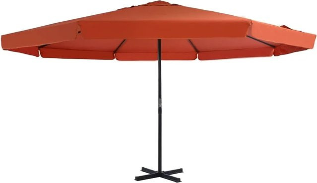 furnicato Sonnenschirm mit Aluminium-Mast in Terrakotta-Rot, Durchmesser: 500 cm - Bild 1