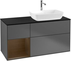 V&B Waschtischunterschrank Finion in Anthrazit, Breite: 120 cm, Tiefe: 50,1 cm, Höhe: 50,1 cm - Bild 1