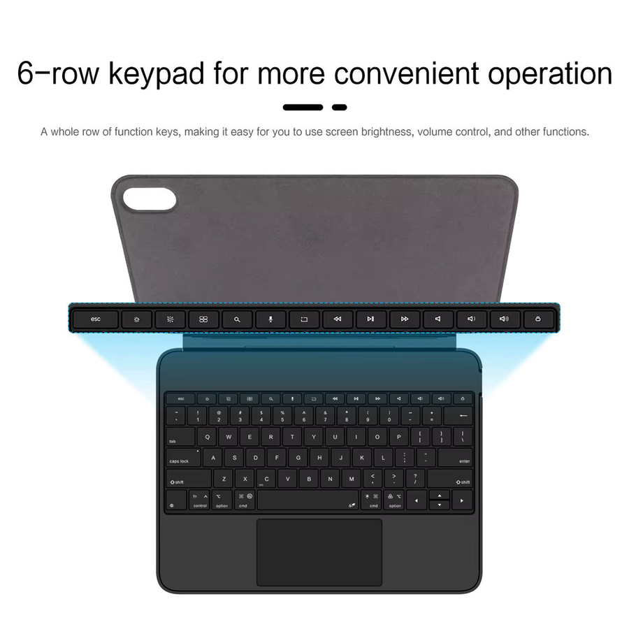 AJIUYU Magic Keyboard für OPPO Pad 5 Pro und OnePlus Pad 4/3/2 Pro 13,2 Zoll mit magnetischer Hülle und Multitouch-Trackpad, Schwarz - Bild 4