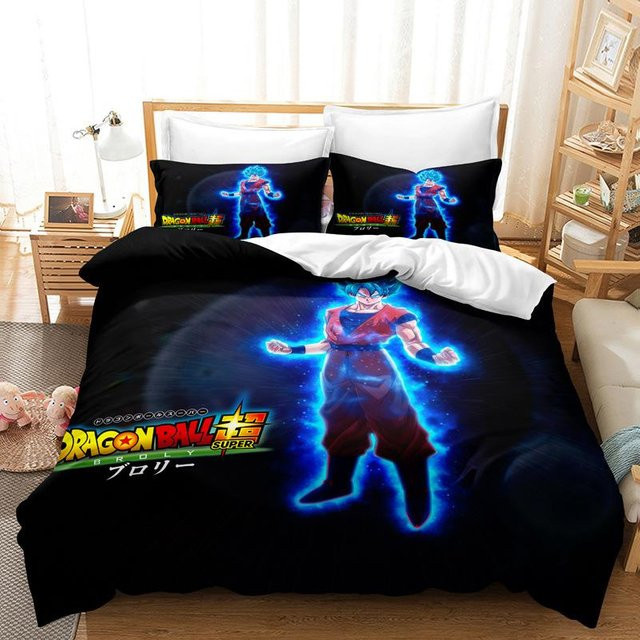 JMG Household Supplies Dragon Ball Bettwäscheset mit Goku Super Saiyan 3D-Druck, Schwarz, B/H: 135 x 200 cm - Bild 1
