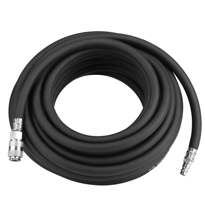 Koogeelife Flexibler Gummi-Pneumatik-Luftschlauch mit 5-teiligem Kompressor Zubehörset in Weiß - Bild 4