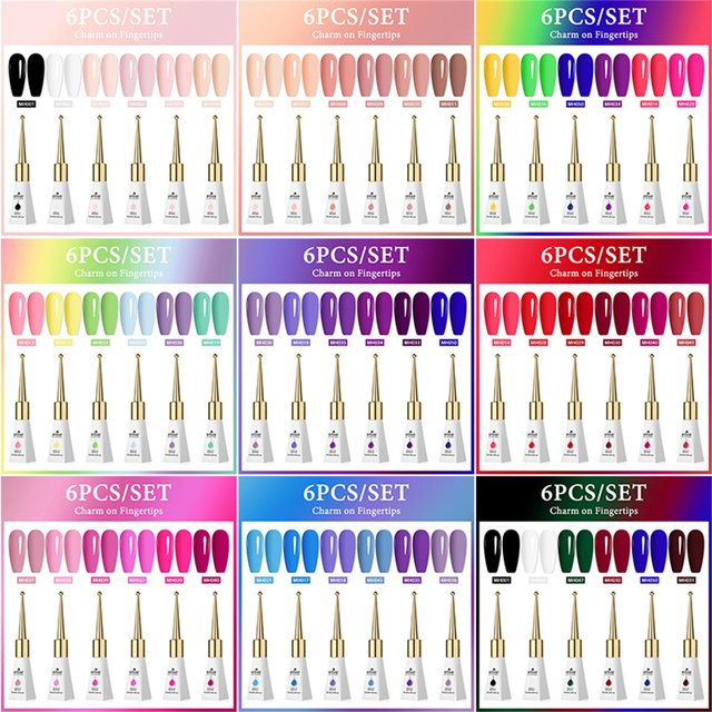Mtssii Gel-Nagellack-Set, Nude Pink, 6-teilig, 10 ml, Glänzend - Bild 1