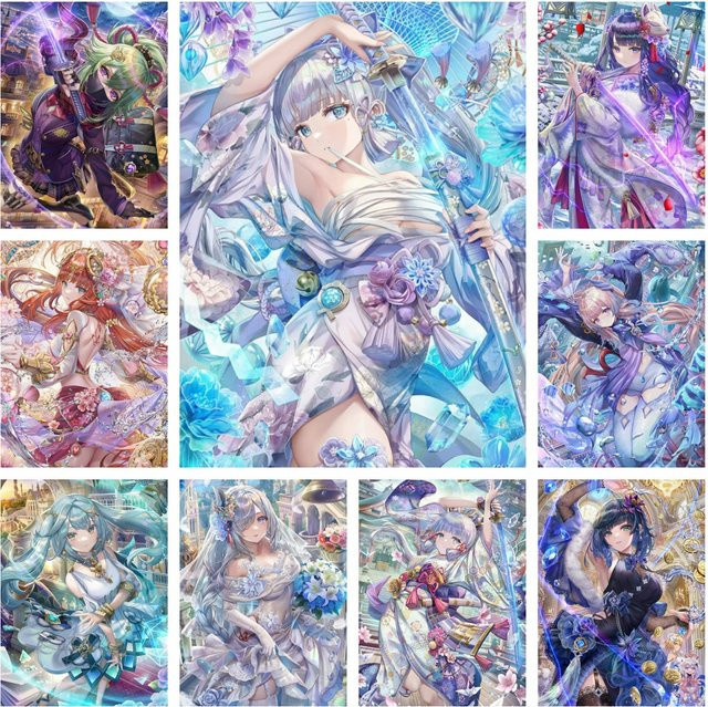 Potdemiel Diamantmalerei Set Genshin Impact Nordlichter Cartoon Mädchen Prinzessin 5D DIY Mosaik Stickerei in Multicolor - Bild 1