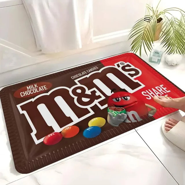 Potdemiel M Chocolate Candy Bodenmatte im INS-Stil, rutschfeste und weiche Teppichmatte für Schlafzimmer und Haushalt, Mehrfarbig, Rechteckig - Bild 1