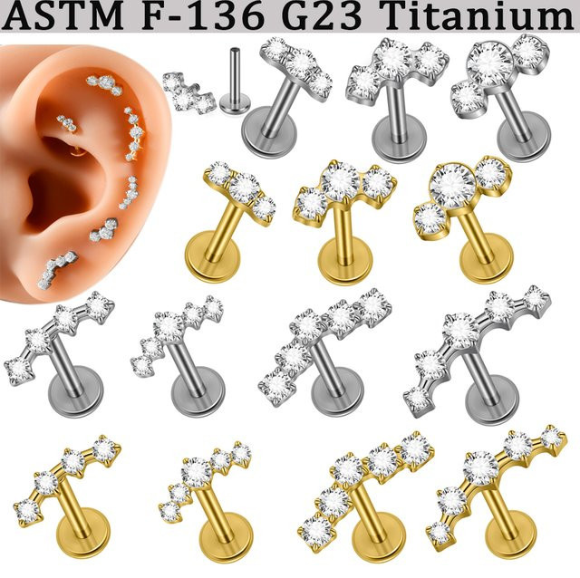 Piercing-Stud Titan, Zirkonia, Unisex - Bild 1