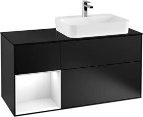 V&B Waschtischunterschrank Finion mit Wandbeleuchtung, Farbe: Weiß lackiert, Breite: 120 cm - Bild 1