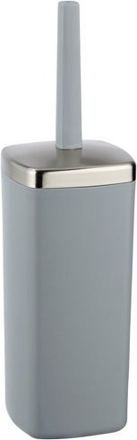 WENKO WC-Garnitur Barcelona aus Kunststoff in Grau, freistehend, B/T/H: 9,6 x 9,6 x 36,5 cm - Bild 1