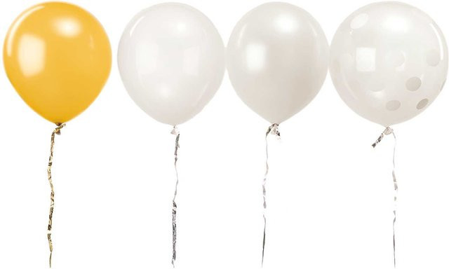 Rico Design Luftballon Mix weiß aus Naturkautschuklatex, 12 Stück, Durchmesser: 30 cm - Bild 1