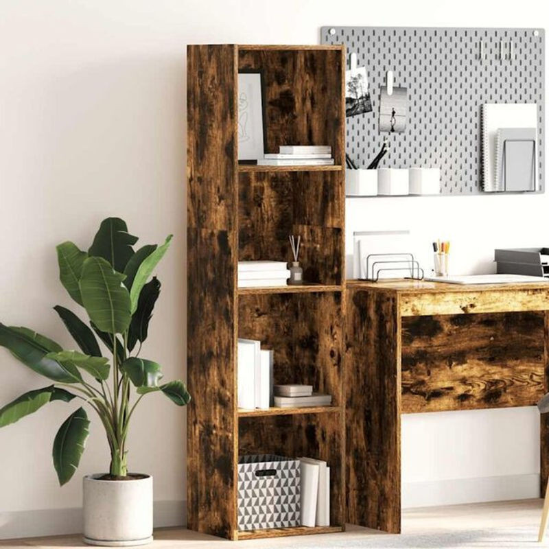 Bücherregal vidaxl aus Holzwerkstoff in Braun im Industrial Design, B/T/H: 40 x 15 x 152 cm - Bild 1