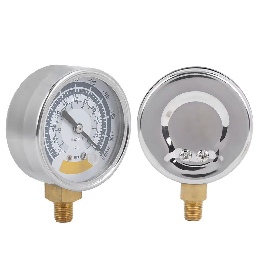 Qiilu Manometer Präzises Luftmessgerät für Vakuumpumpe 0-14 psi mit NPT 1/8 Zoll Anschluss in Silber - Bild 3