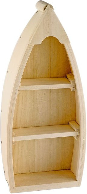 VBS Fischerboot Tabletop in Beige im maritimen Design aus Rohholz - Bild 1