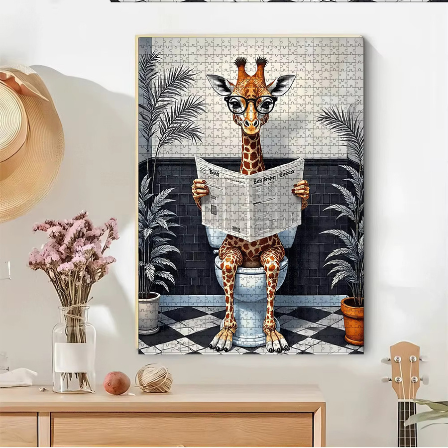 AZNM Giraffe, Toilette, Zeitung, Pflanzenpapier-Puzzle, Bunt / Mehrfarbig - Bild 2