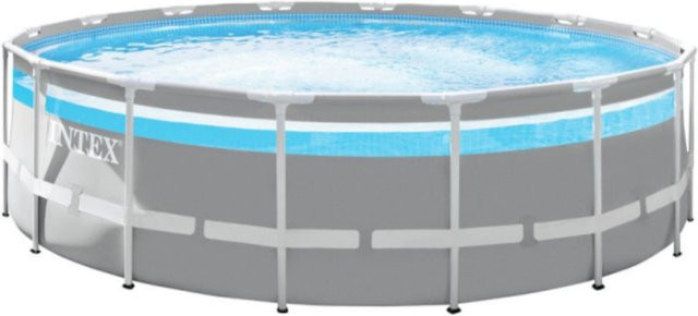 Intex Frame Swimming Pool Set Serie Prism Clearview mit Kartuschenfilteranlage, Durchmesser: 488 cm, Höhe: 122 cm - Bild 1