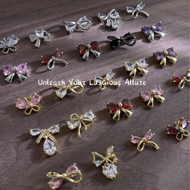 Kaniu Nail Art Studs Schmetterling, Gold Silber Rot Klar, Damen - Bild 1