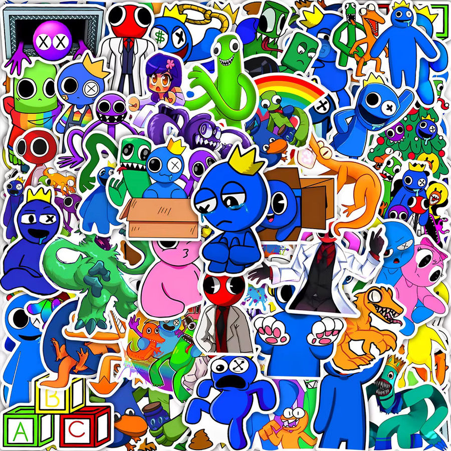 Bandai Regenbogen-Spiel Graffiti Cartoon Skateboard Wasserbecher Dekoration Wasserfeste Aufkleber, 50 Stück - Bild 3