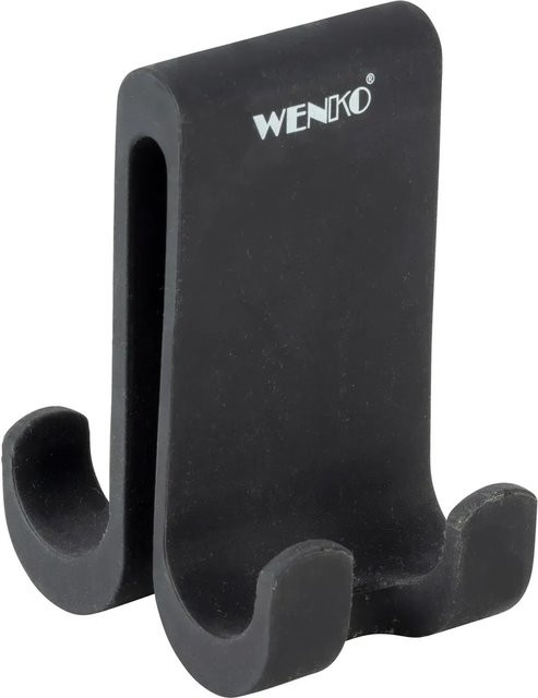 Wenko Doppel-Duschhaken Verna Duo aus Silikon in Schwarz, B/T/H: 5 x 9,5 x 7 cm - Bild 1