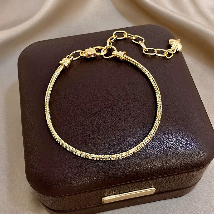 AENSOA Armband Edelstahl, Gold, Schlangenknochen, Unisex - Bild 2