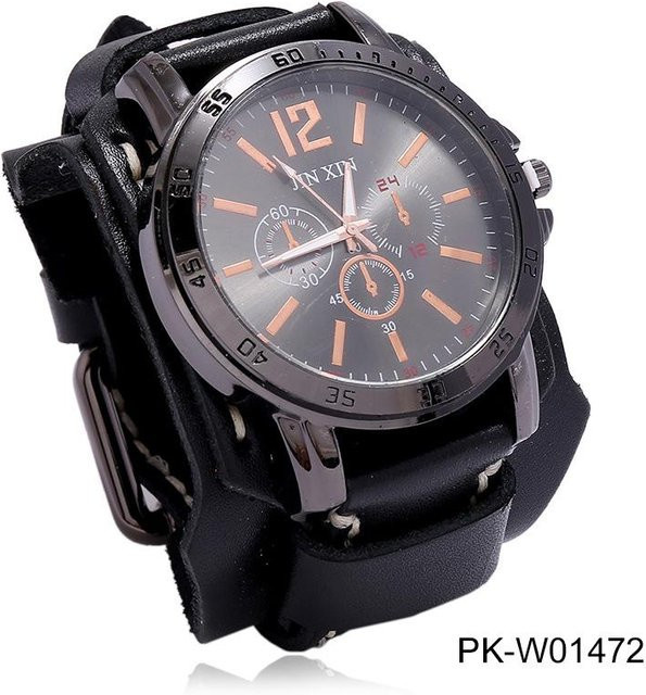 YIRAN Armbanduhr, Quarz, Leder, Grau, Unisex - Bild 1