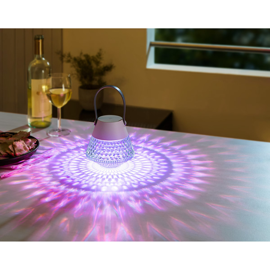 Viva Domo LED-Akku-Outdoor-Tischlampe mit RGB-Multicolor-Funktion und Touch-Steuerung in Weiß und Grau - Bild 2