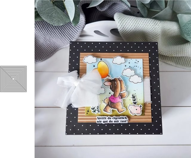The Basic Basisquadrate Metall-Stanzformen in Silber für DIY-Scrapbooking, Kartenherstellung und Basteldekoration - Bild 1
