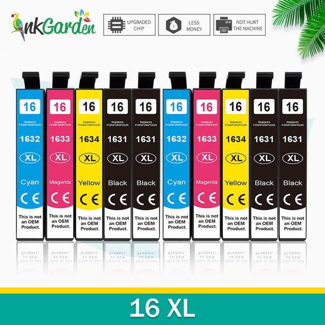 InkGarden 16XL T1631 – T1634 kompatible Tintenpatrone in Schwarz für Epson WorkForce WF 2010 2540 2750 2510 2520 2530 2760 Drucker - Bild 1