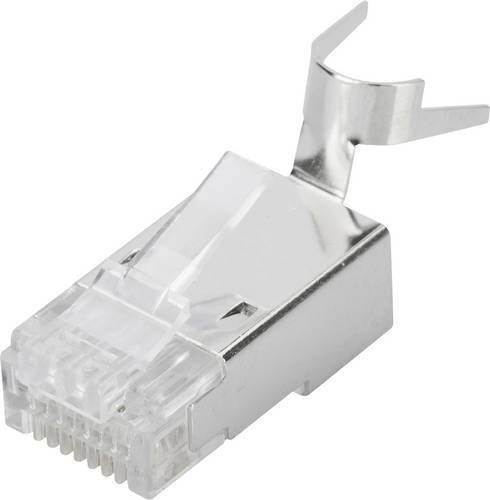Digitus AK-219604-100 Modularstecker für Rundkabel, CAT 6A, geschirmt, RJ45 Stecker, Silber, 100 Stück - Bild 1