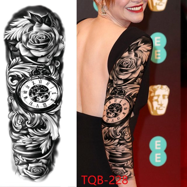 Temporäre Tattoo-Aufkleber, Flower Love, Unisex, 480*170 mm - Bild 1