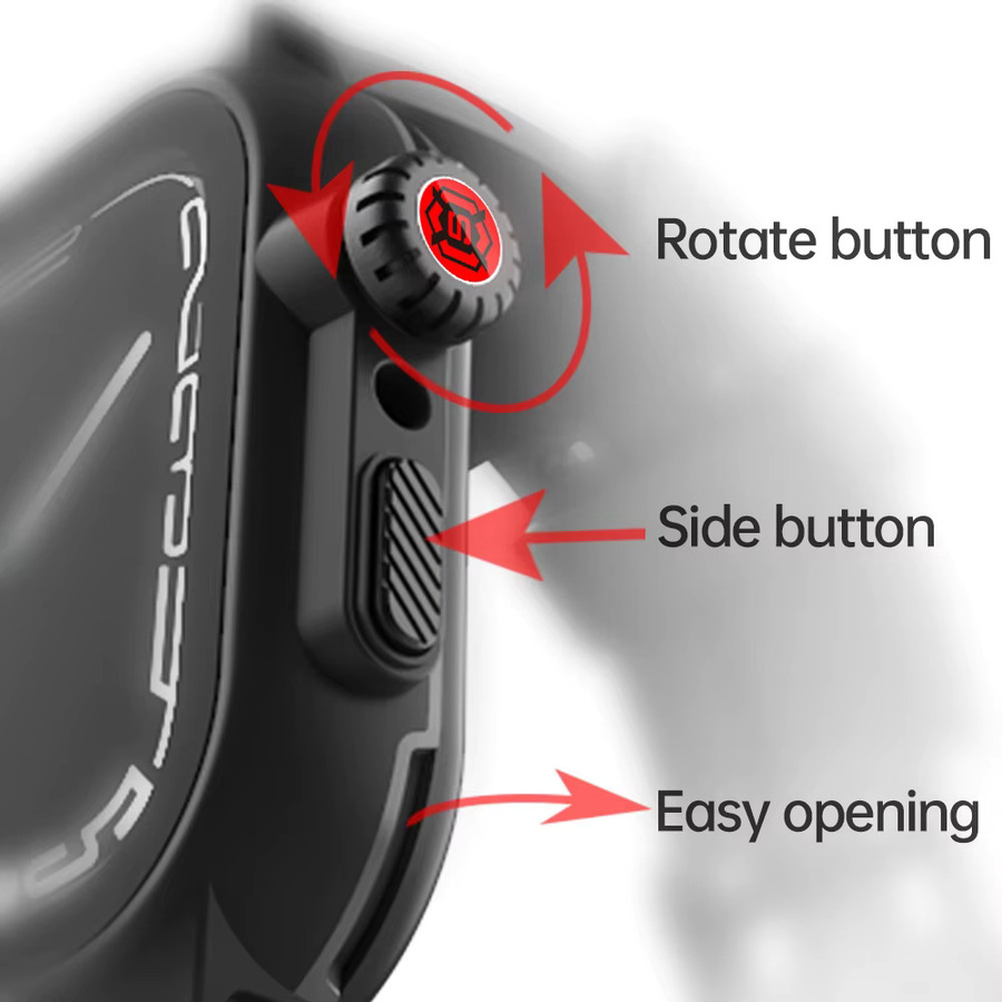 Shellbox Hülle für Apple Watch S7 S8 45mm, Silikon, Schwarz, Unisex - Bild 6