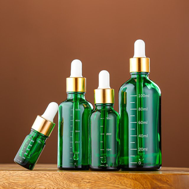 KuZHEN Tropfflaschen mit Skala, grünes Glas, für Augen, 5ml-100ml - Bild 1