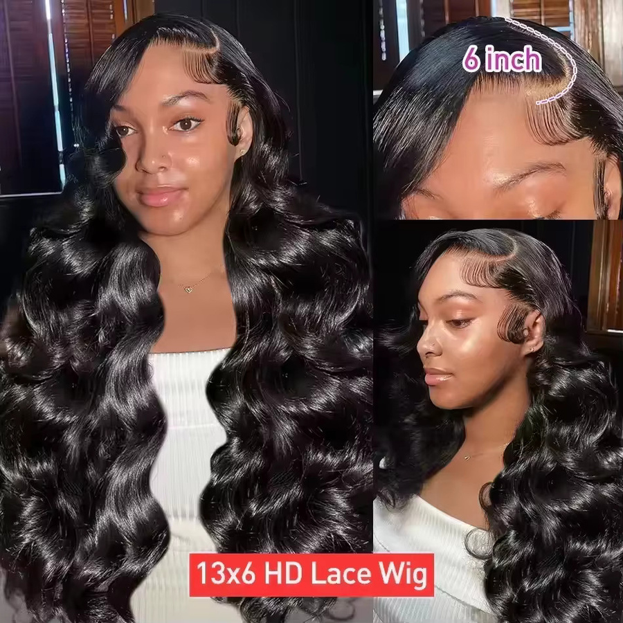Body Wave Lace Frontal Echthaarperücke, 30-40 Zoll, Brasilianisch, Damen - Bild 4