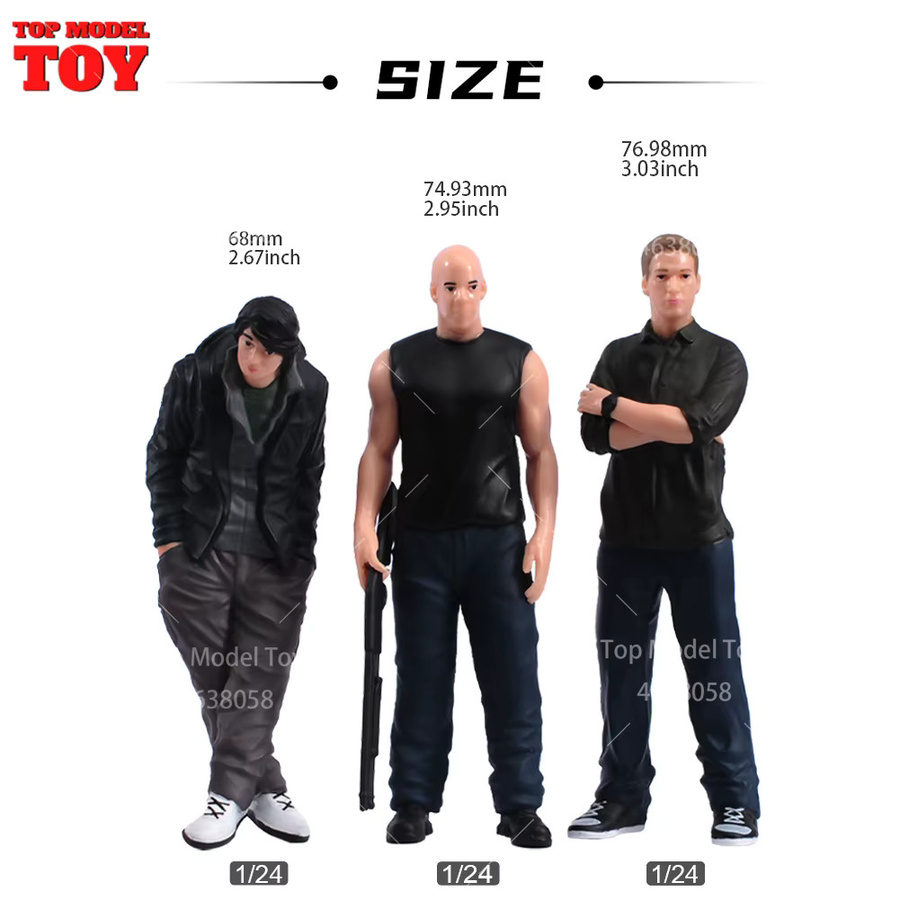 MAK Bemalte Miniaturen Paul Walker Dom Gal Gadot, Szenenfigur, Maßstab 1:24, Bunt / Mehrfarbig - Bild 3
