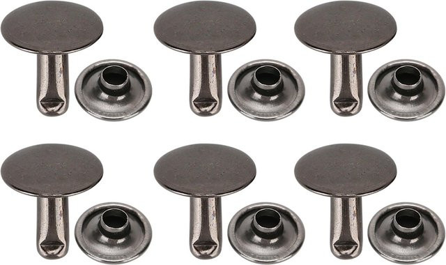 200 Sets Igeteck Doppelkappennieten aus Eisen in Schwarz und Grau, runde Bolzen für Jeans, Leder, Schuhe und Taschen, Durchmesser: 10 mm - Bild 1