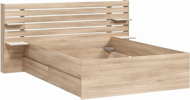 Vente-unique Bettrahmen Tenalia Modern in Natur und Beige mit Schubladen, B/H: 140 x 216,8 cm - Bild 1