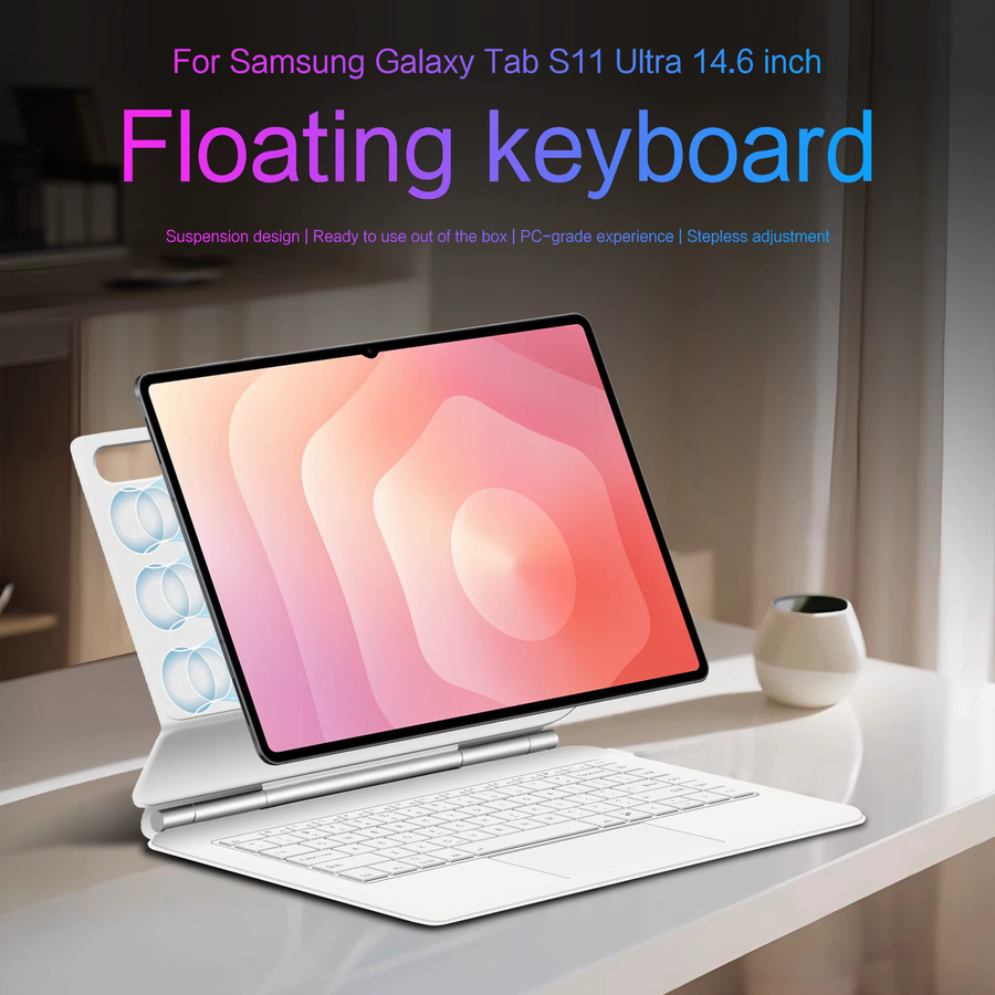LFOIQN Magic Keyboard für Samsung Galaxy Tab S11 Ultra 14,6 Zoll und S11 11 Zoll Smart Multi-Touch Tastaturabdeckung in Weiß - Bild 2