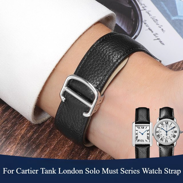 Cartier Uhrenarmband Leder, Schwarz, Unisex - Bild 1
