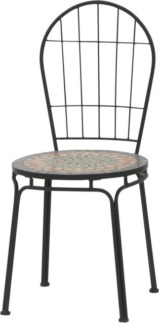Siena Garden Stapelstuhl Prato aus Stahl und Keramik in Schwarz Mosaik, B/T/H: 43 x 43 x 94 cm - Bild 1